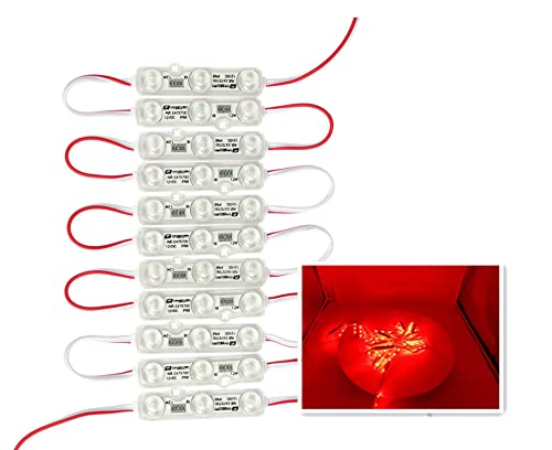 Q QINGCHEN Red LED Module 50pcs/Chain DC12V 1.2W Lightbox Signs Adhesive Backside (100pcs Pack, Model QC-M207-R)