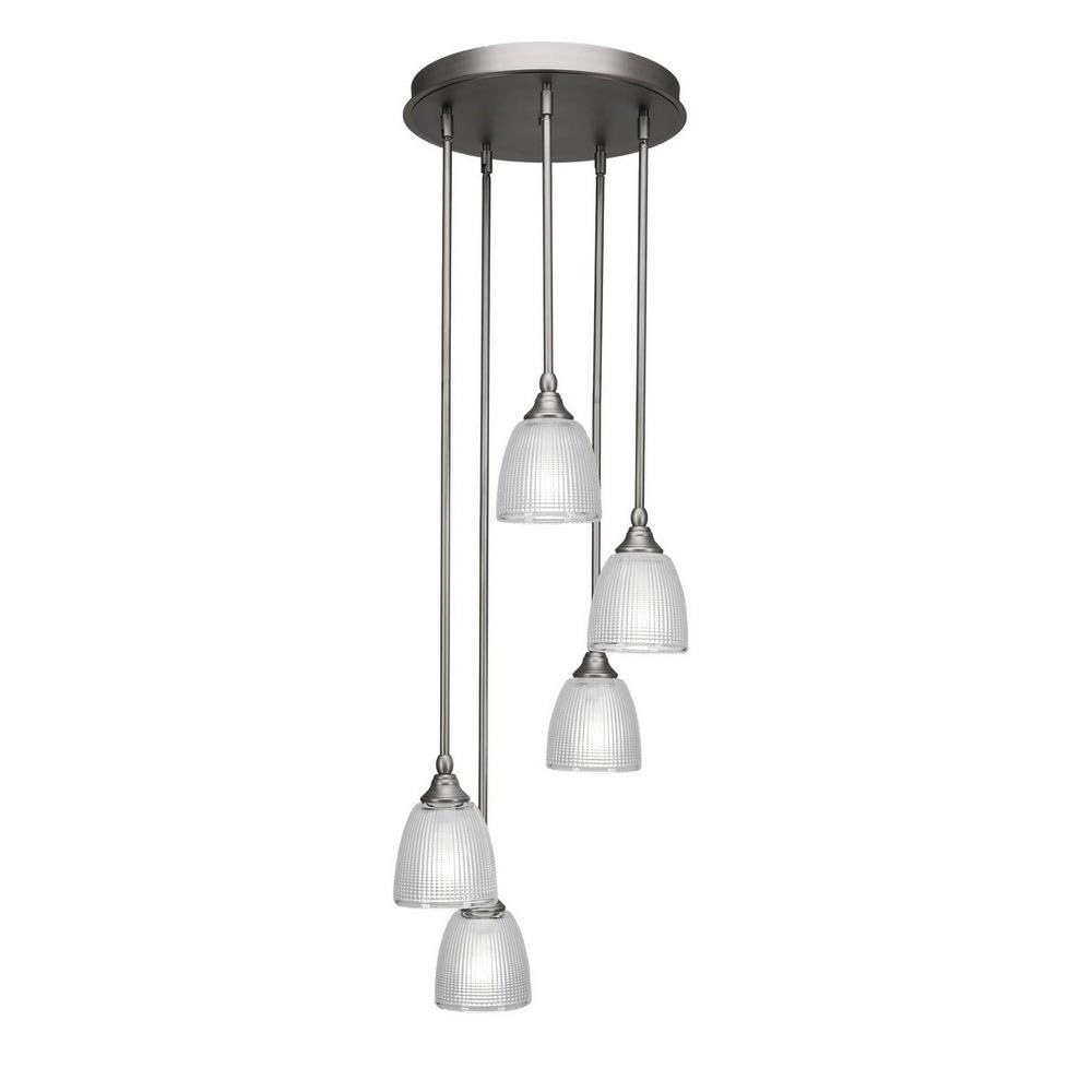 Empire 5 Light Cluster Pendalier In Brushed Nickel (2145-Bn-500)