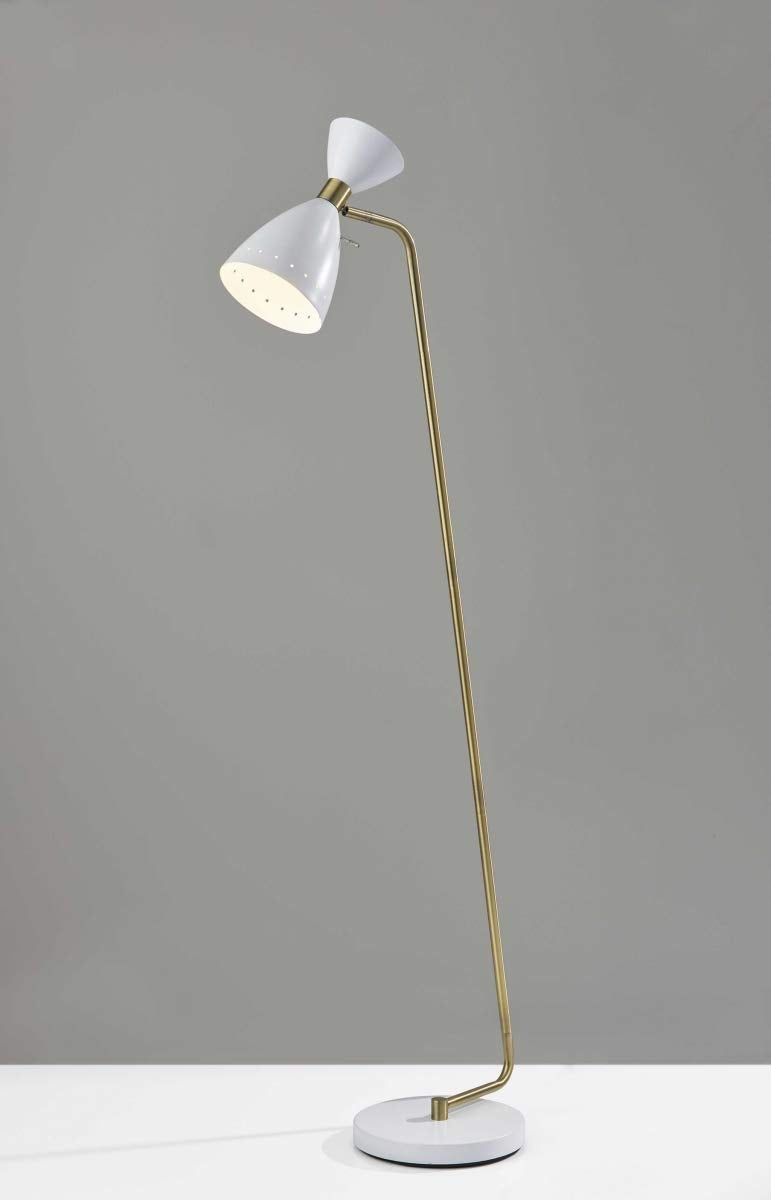 Homeroots Lighting 10&quot; X 20.5&quot; X 59&quot; White Metal Floor Lamp