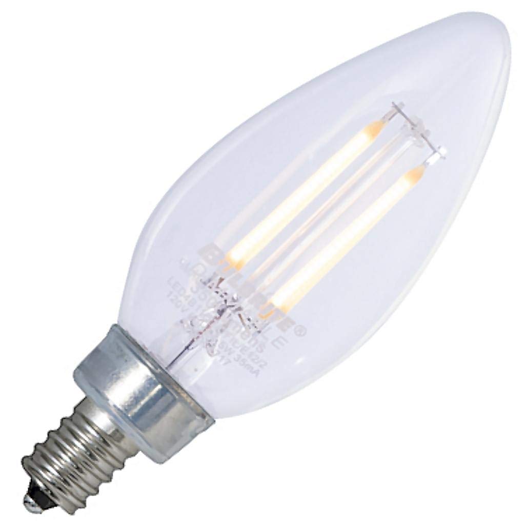 Bulbrite LED Filament B11 Candelabra Light Bulb 40W Equivalent Glass 2700K