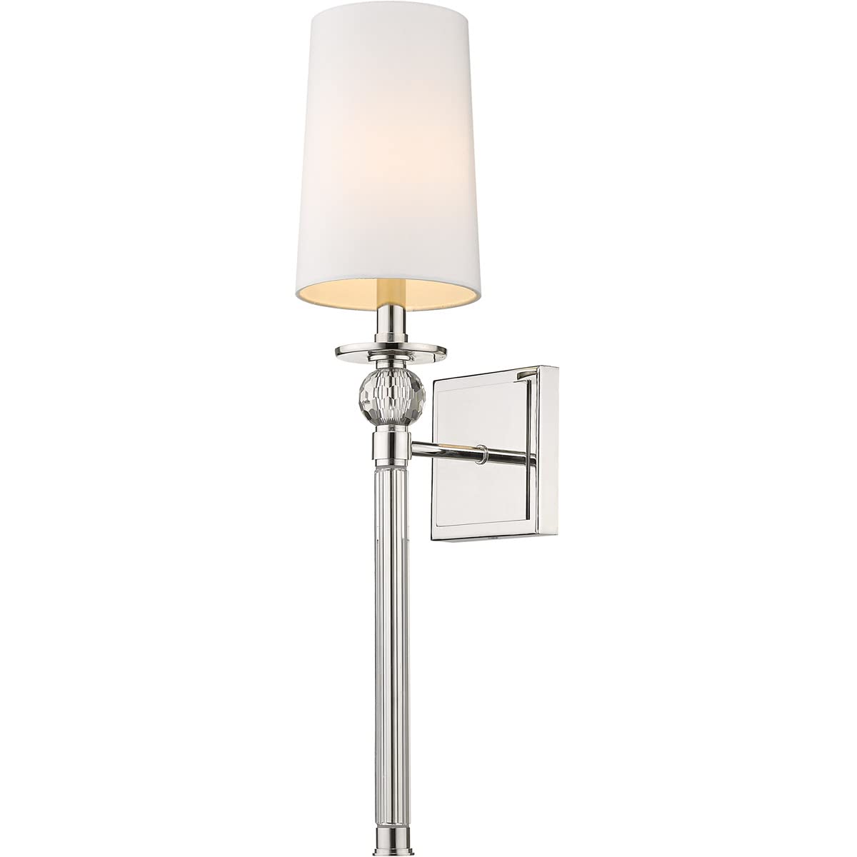 Z-Lite 1 Light Wall Sconce, Steel + Crystal, 24.50x7.00x5.50 in, Nickel, Model 805-1S-PN