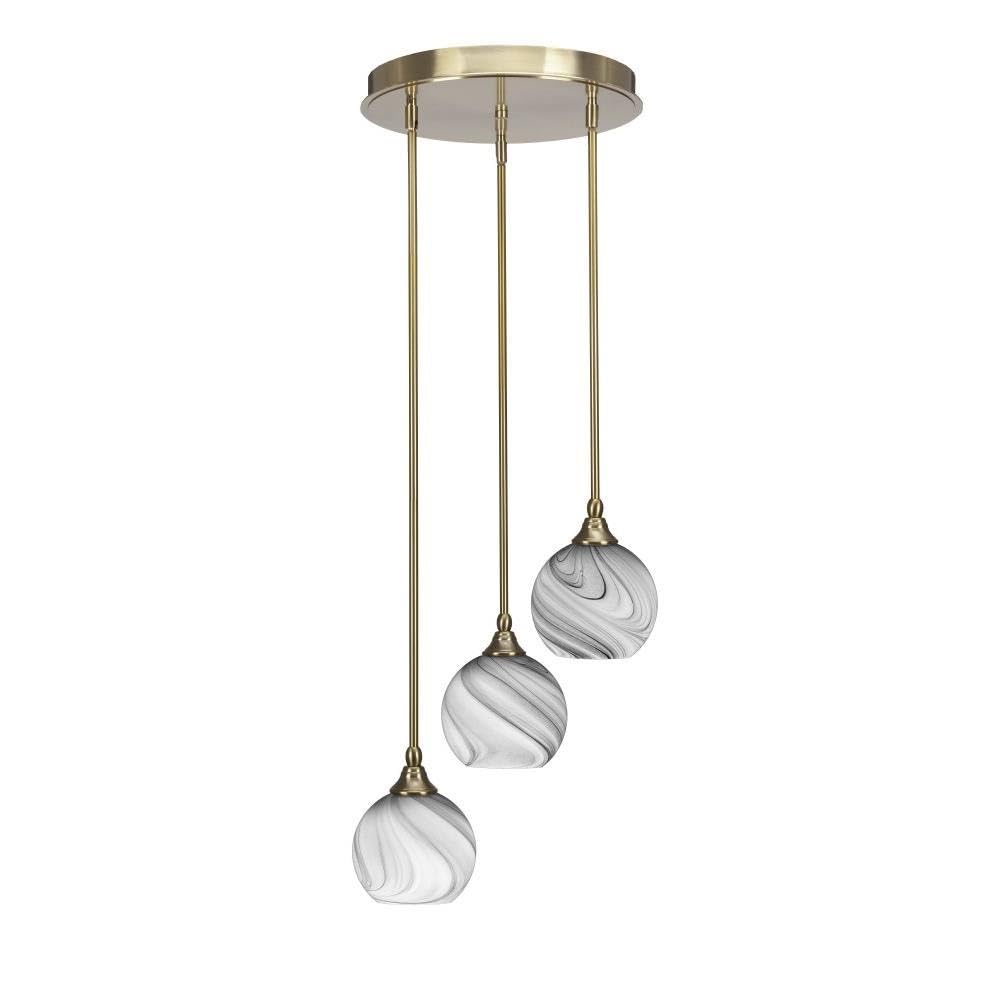 Empire 3 Light Cluster Pendalier in New Age Brass (2143-NAB-4109)
