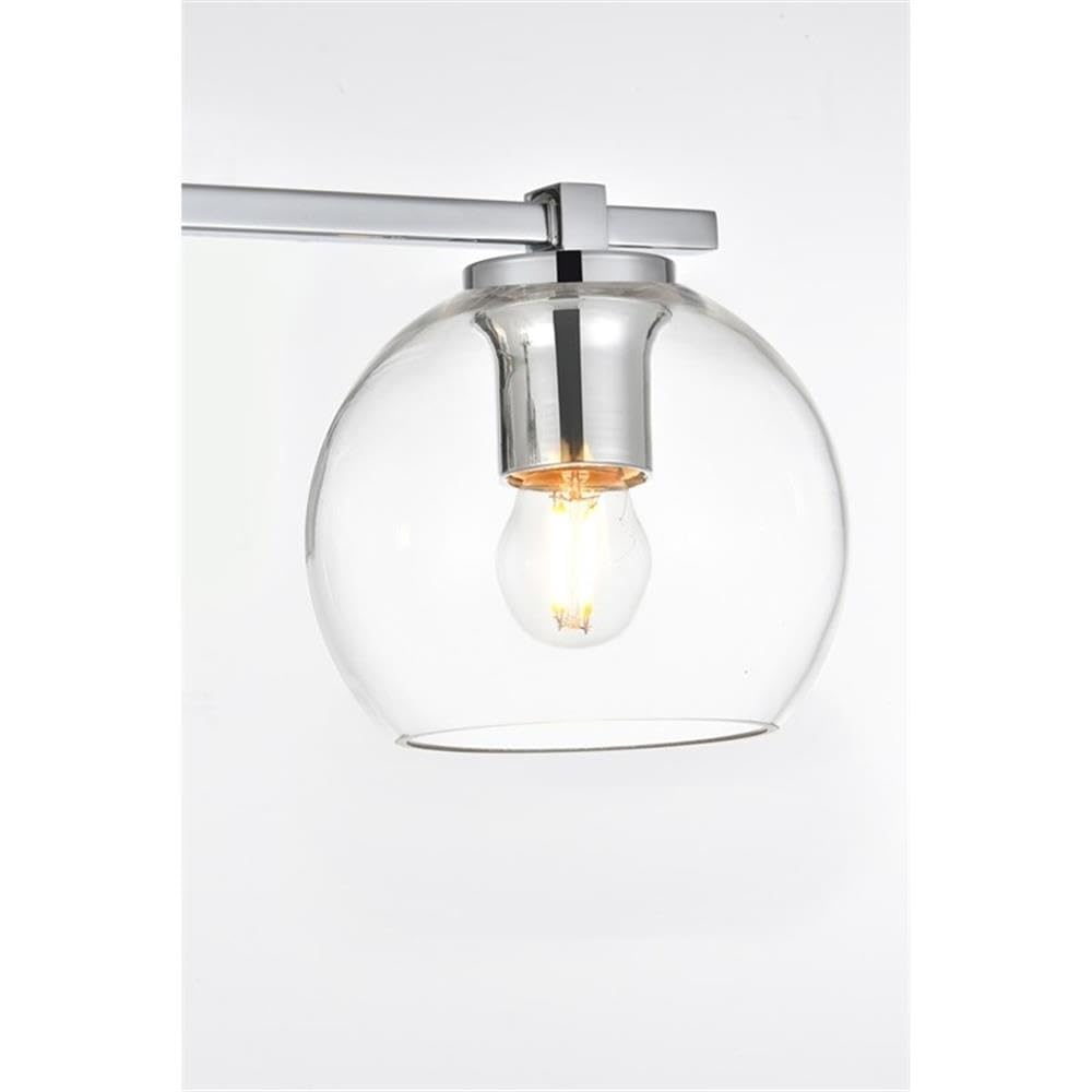 Living District Juelz 4-Light Iron & Glass Bath Sconce in Chrome/Clear