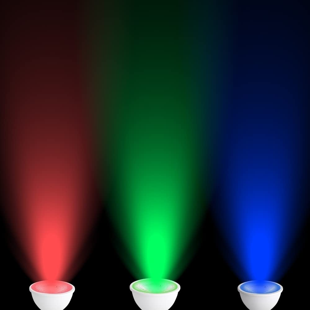 TUMUPSM RGB MR16 LED Bulb, 12V 5W GU5.3, Non-Dimmable Landscape Light, 6-Pack Mix Color
