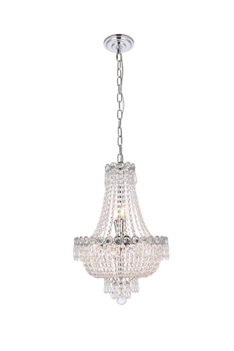 Elegant Lighting 8-Light Crystal Chandelier, Gold Finish, 16in x 20in, Model 1900D16G/RC