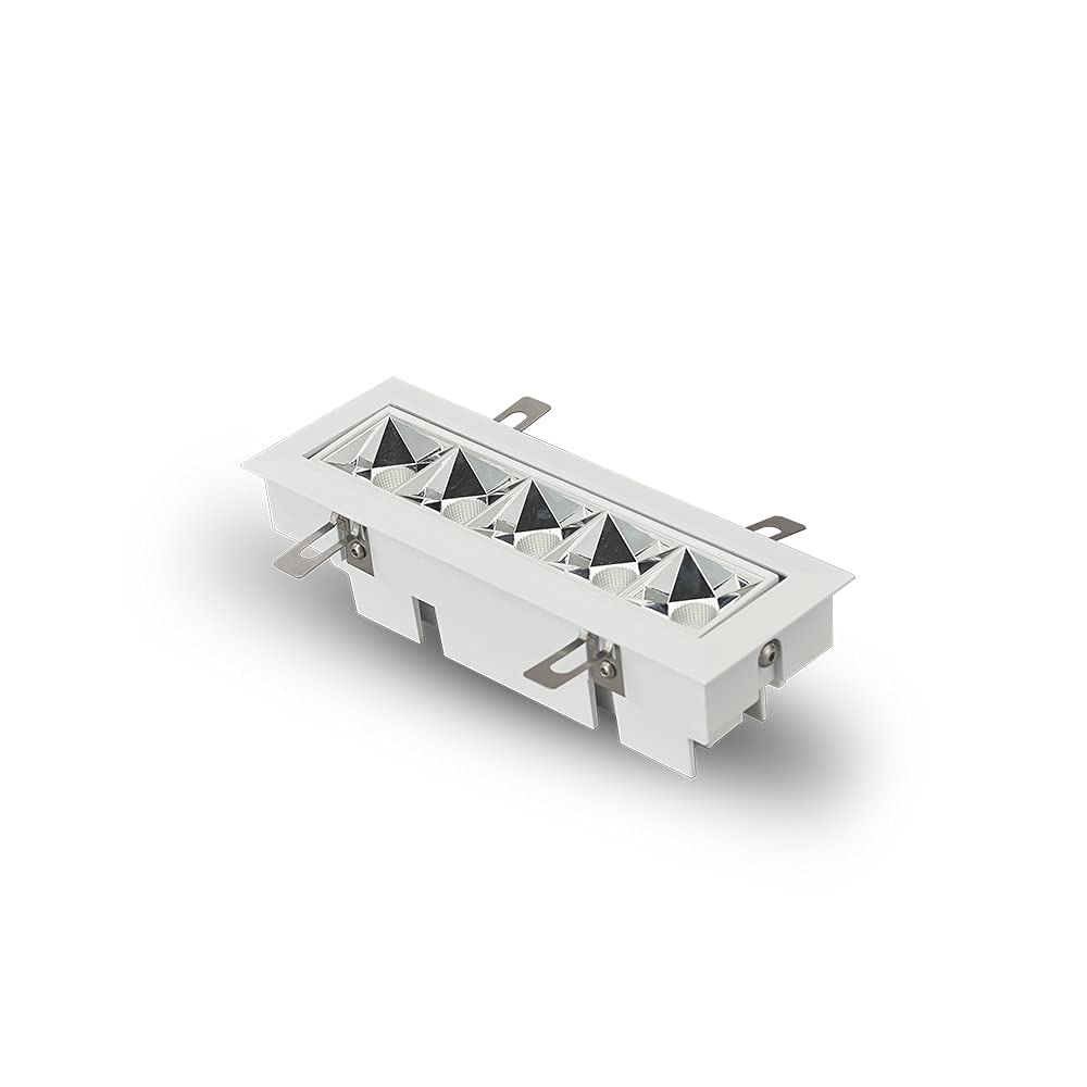 Vonn Lighting Rubik 5-Light Integrated Led Etl Certified Adjustable Recessed Downlight With Trim, Beam Angle 34, White