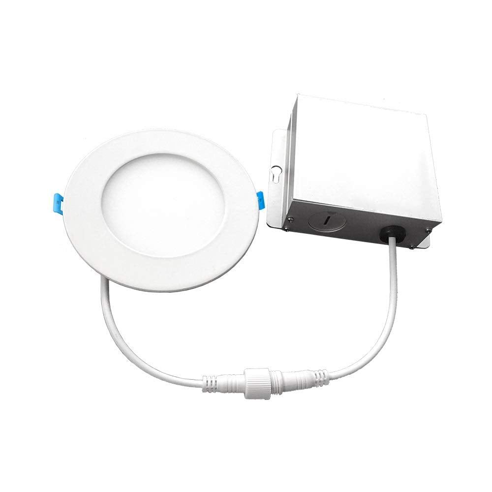 Euri Lighting DLC4S-2000e Ultra-Slim Dimmable 4 Circlular Downlight, 9W (60W Equal), 600lm, 3000K (Soft White), IC Rated, No Hou
