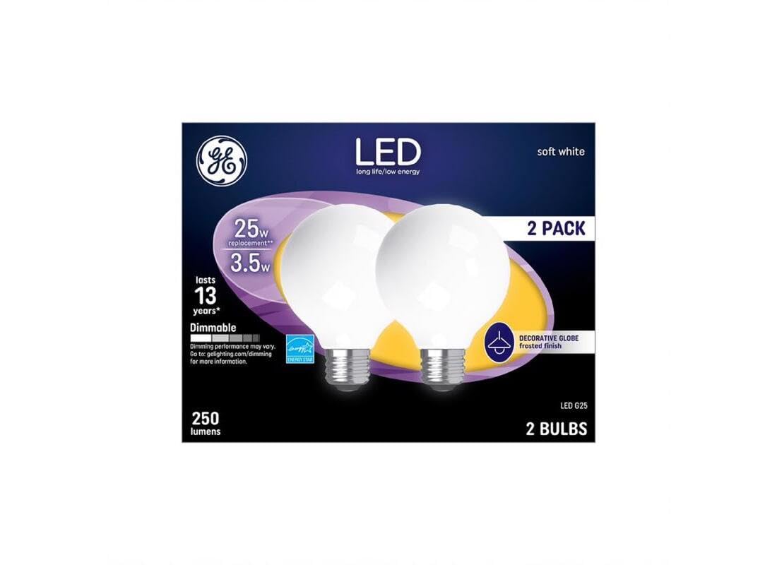 LED G25 E26 SW 25W 2PK