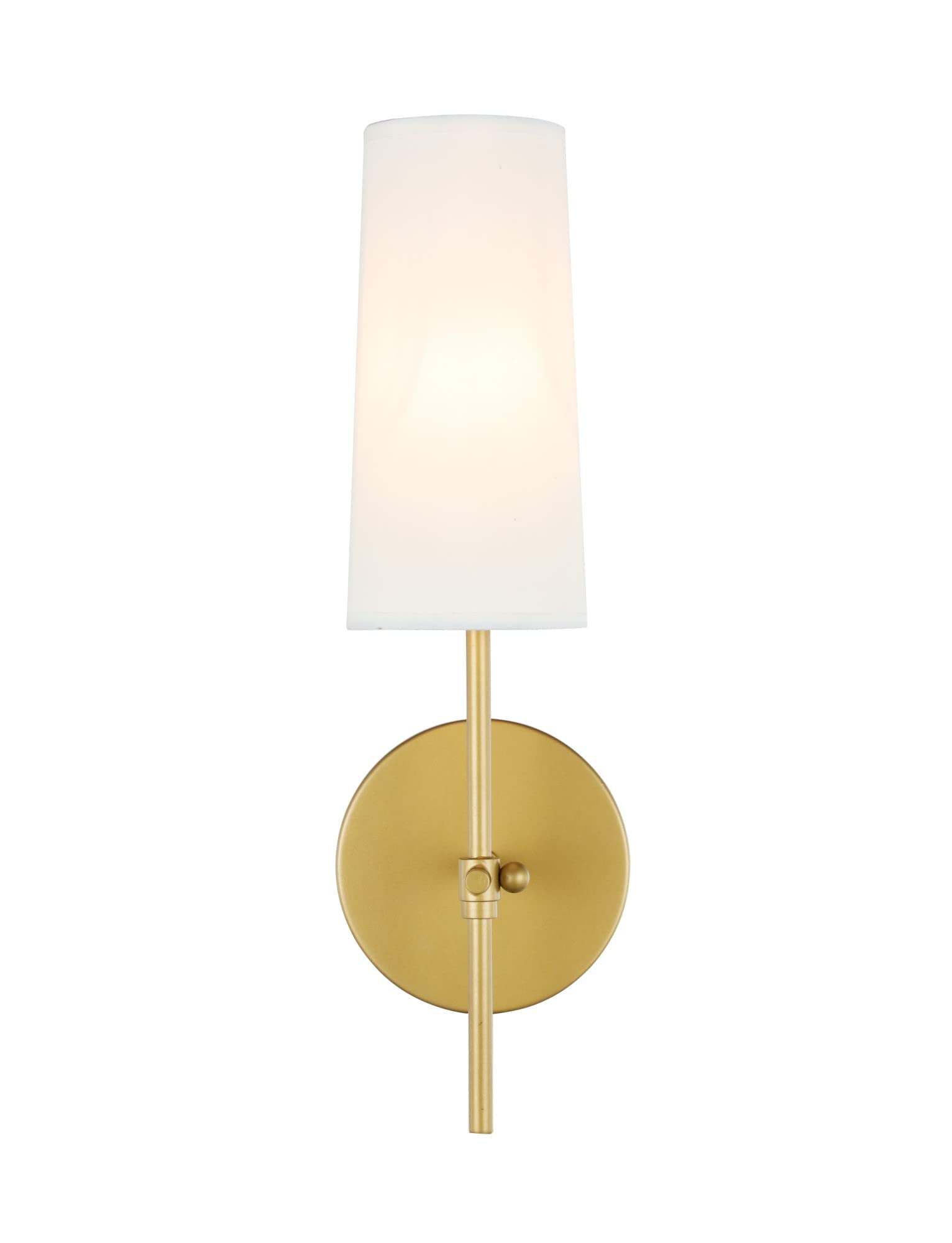 Living District Mel 1-Light Metal & Fabric Wall Sconce In Brass And White