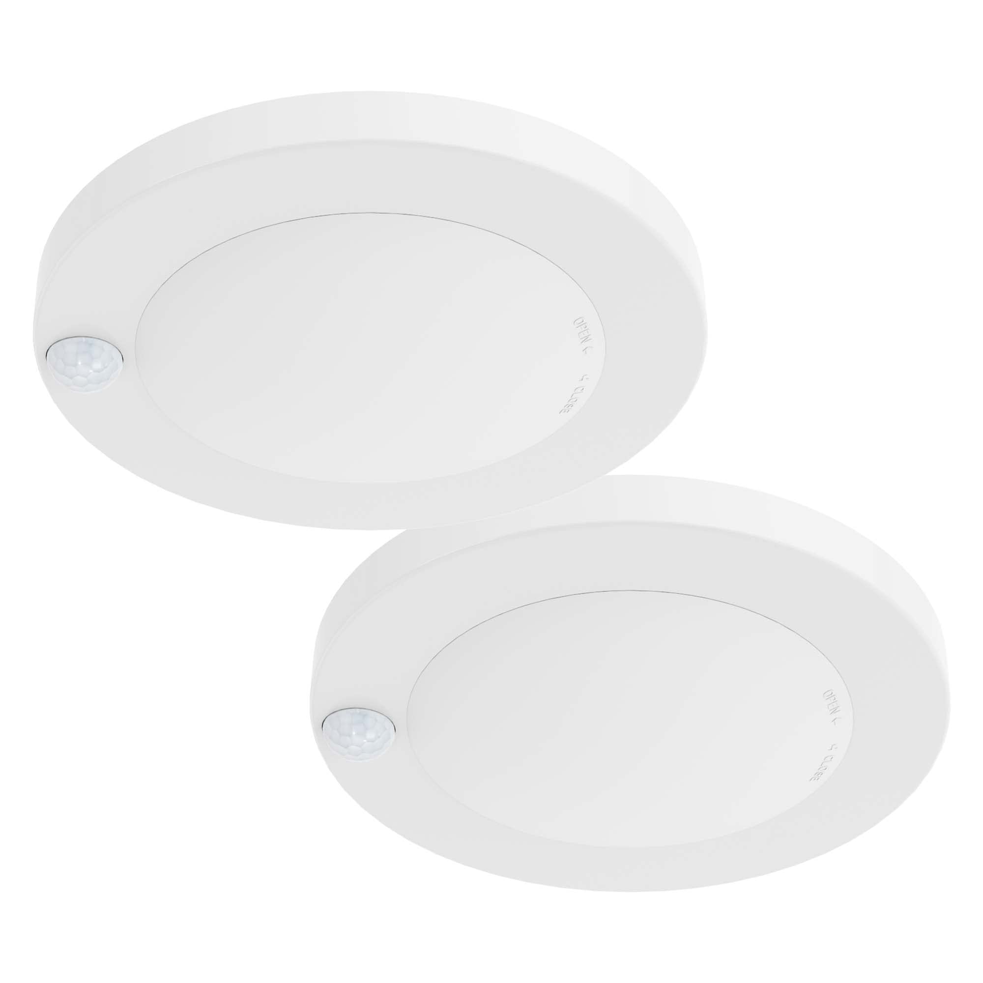 Zago Led 6" 120 Volts Closet Light Wired, Pir Motion Sensor Ceiling Disc Light, 15W, 1100 Lumens, Cri>80, 5000K Daylight White For Closet, Laundry, Garage, Pantry, Wet Location, Etl, White, 2 Packs