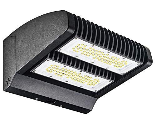 dephen 120W LED Wall Pack Light - 5000K 16200LM Rotatable Two Directional Wallpack, 60-120 Beam Angle Adjustable IP65 Outdoor Co