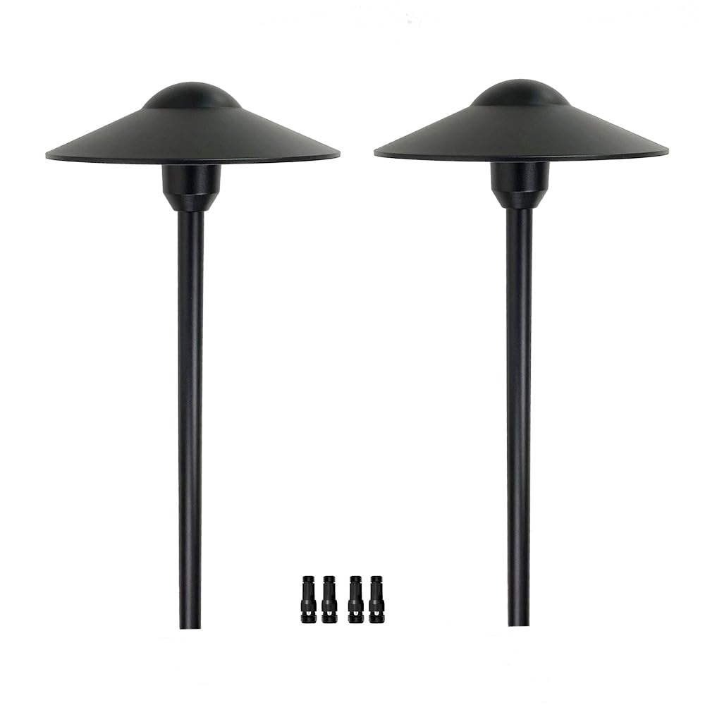 Arrownine Cast Aluminum Low Voltage Landscape Path Area Spread Lighting Pathway Lights Included Ground Spike,Wire Connectors Fre
