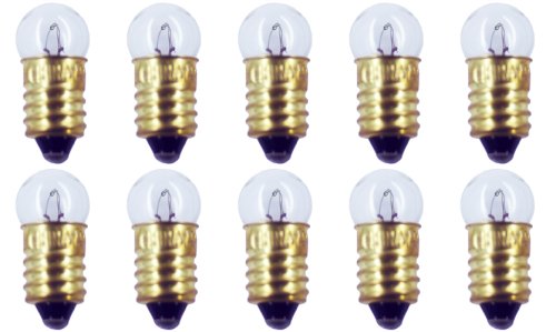 CEC Industries G-3.5 Bulbs, 14V 2.8W, E10 Base, Warm White, 10 Count, Model 43222-4133