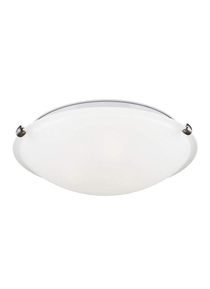 Sea Gull Lighting 7543502En3-962 Clip Flush Mount Ceiling Fixture, Two - Light, Brushed Nickel Finish