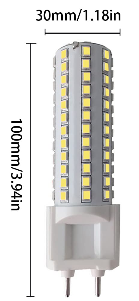 BesYouSel G12 LED Light Bulb 10W Metal Halide 4000K Natural White Bi-Pin Base, 2 Pack, Aluminum, Equivalent to 100W Halogen