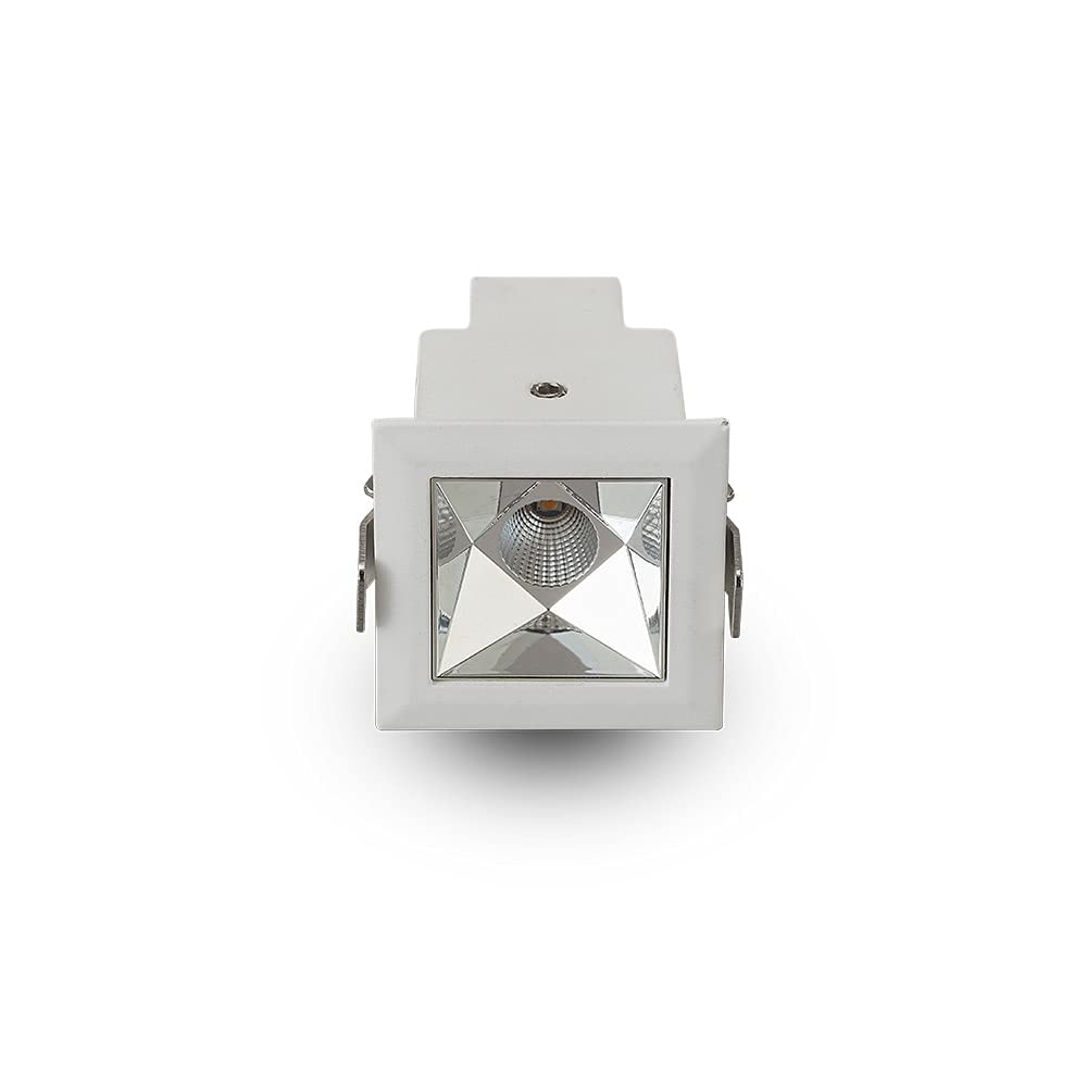 Vonn Lighting Rubik 1-Light Integrated Led 100-277V, Etl Certified, Commercial Grade Ic Rated, Fixed Recessed Downlight With Trim, Beam Angle 34, White, 1.75" L X 1.75" W X 2.25" H