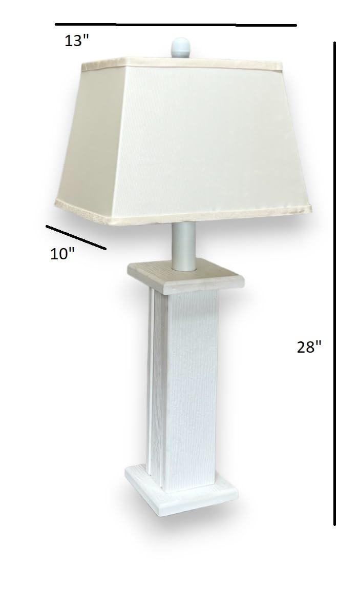 Green Mountain Live Edge Table Lamp - 28" Tall, Battery-Operated, Rustic Hickory & Beech Wood, 3 Stage Dimmer, Auto-Off Timer
