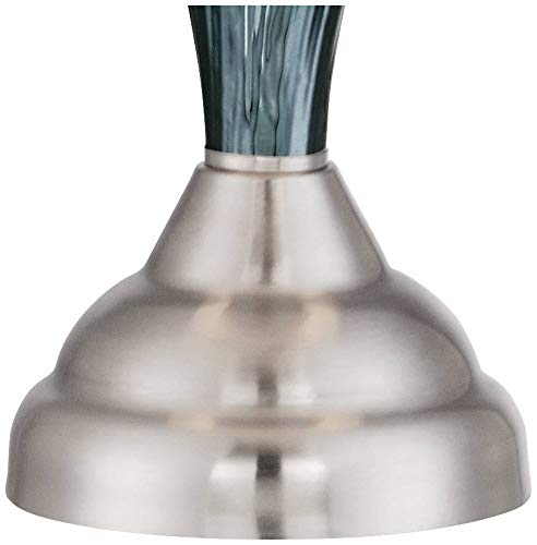 Regency Hill Table Lamps Set of 2, 25in High, Green-Blue Glass, Modern Coastal Design, Model 8M664