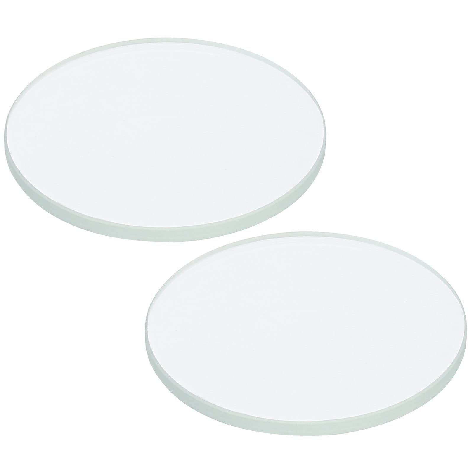 PATIKIL 1.06x0.06 Dia Flashlight Glass Lens, 2 Pcs Polished Edge Glass Lens for LED Light Source Lens Handheld Flashlight Replac