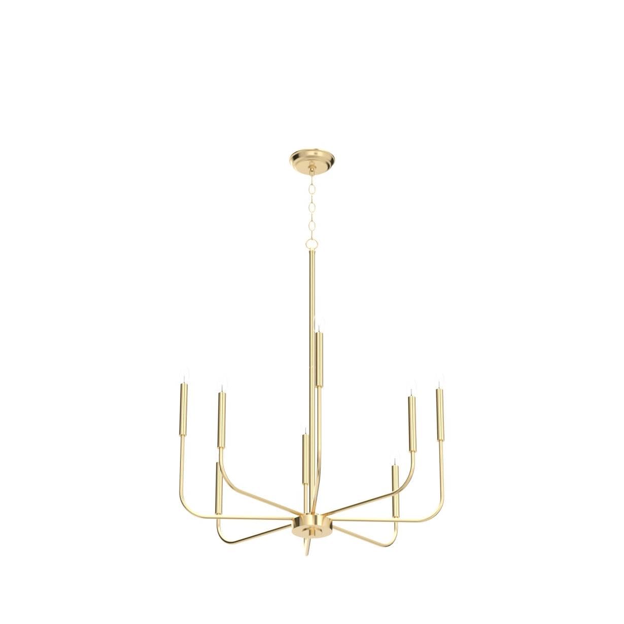 Laluz Modern Gold Chandelier Light Fixture, 8 Lights Dinning Room Chandelier For Bedroom, Living Room, Kitchen, Foyer, Entryway