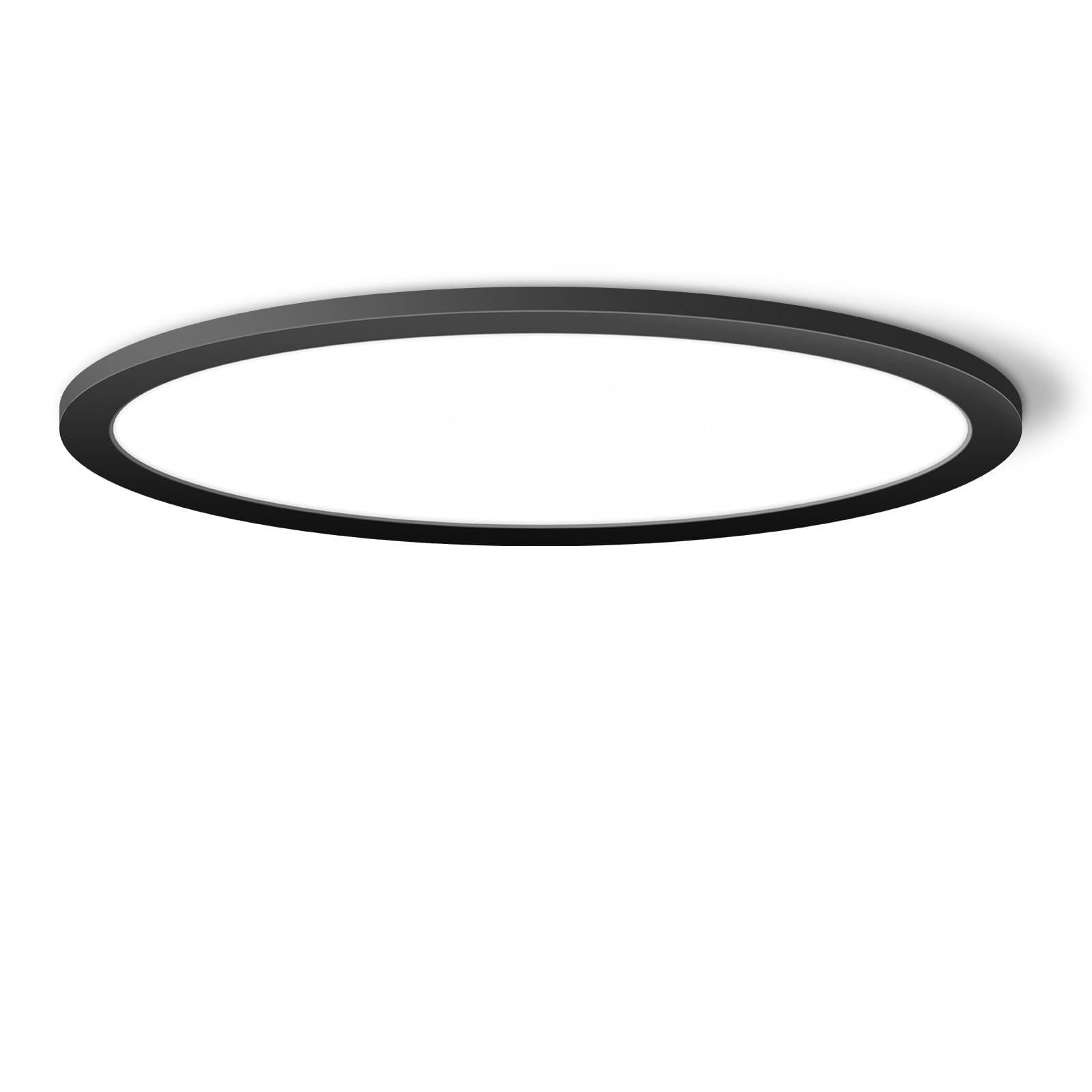 Mw Led Flush Mount Ceiling Light, 24 Inch Round Black Ceiling Lights, 48W 120V 5Cct, 24In Dimmable Led Light Fixture For Bedroom