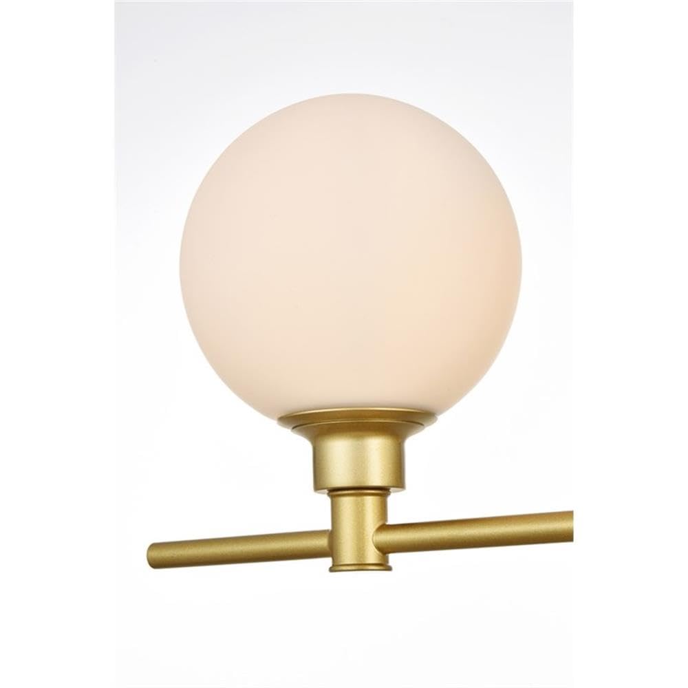Living District Cordelia 4-Light Iron/Glass Bath Sconce in Brass/Frosted White