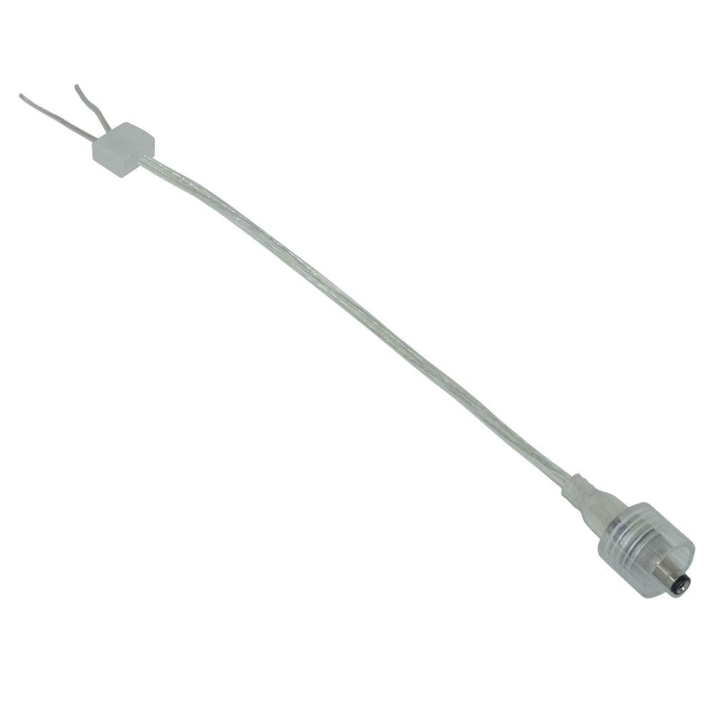 Jesco Lighting LED 12in Flex-Od Outdoor Power Connector, Model DL-FLEX-OD-PT-F, Clear Finish