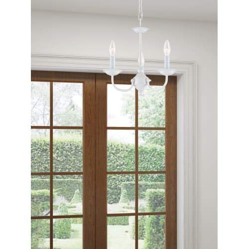 Livex Lighting Chandelier 4153-03 Glass White 14inL x 14inW x 14inH No Shades