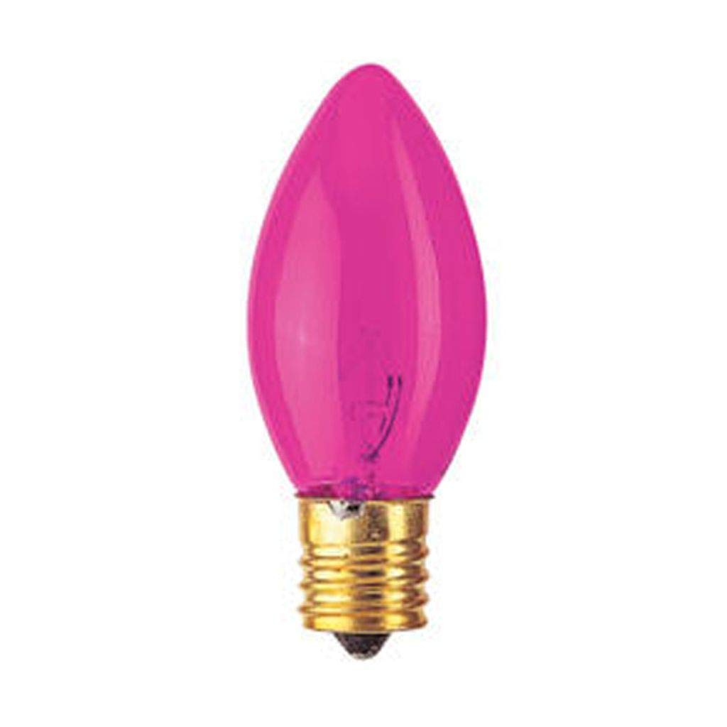 Bulbrite C9 Christmas Light 7W Transparent Pink, Model 7C9TP, Copper Material