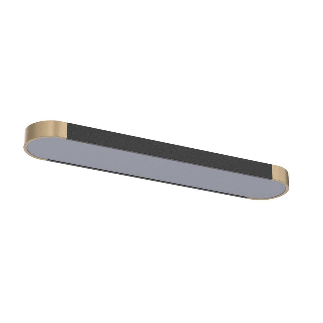 Tioolo Modern Acrylic Linear Ceiling Light, Dimmable LED, 36W, Black+Gold, Remote Control, 27.5in L, Perfect for Kitchen & Living Room