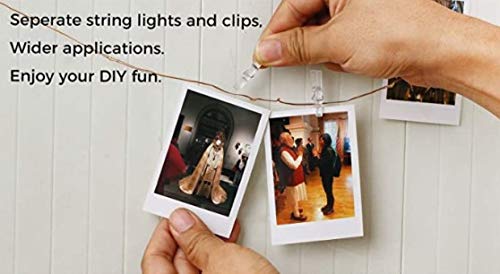 JTL QAKTA Photo Clip String Lights - 50 LED Warm White Fairy Lights with 50 Clear Clips for Pictures & Decor