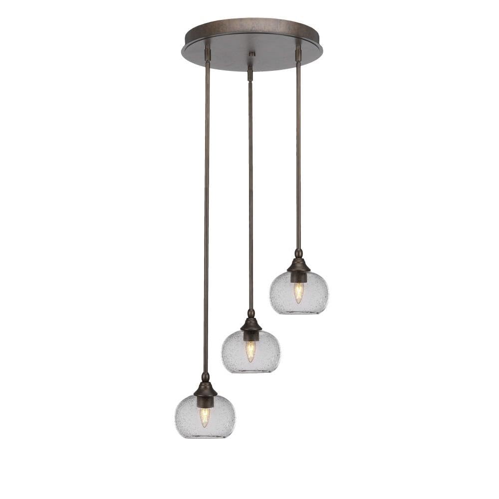 Empire 3 Light Cluster Pendalier in Bronze (2143-BRZ-202)