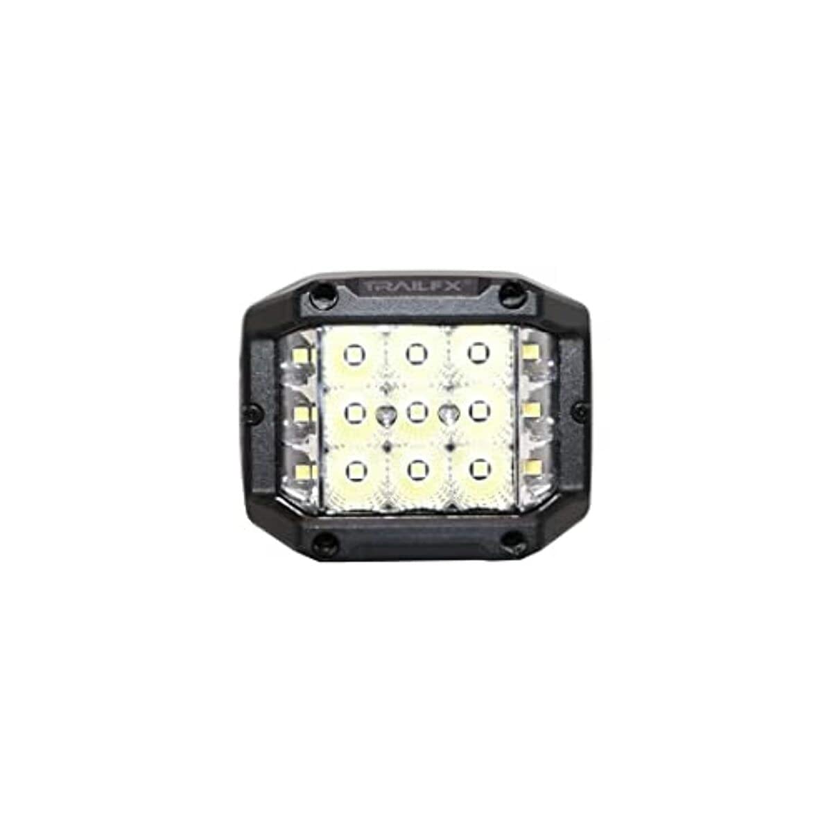 Trailfx 4 Inch Cube LED Lights - 9000 Lumens, Spot/Flood Combo Beam, Model PODSIDEFPR, Includes Wiring Harness & Mounting Hardware, Set of 2