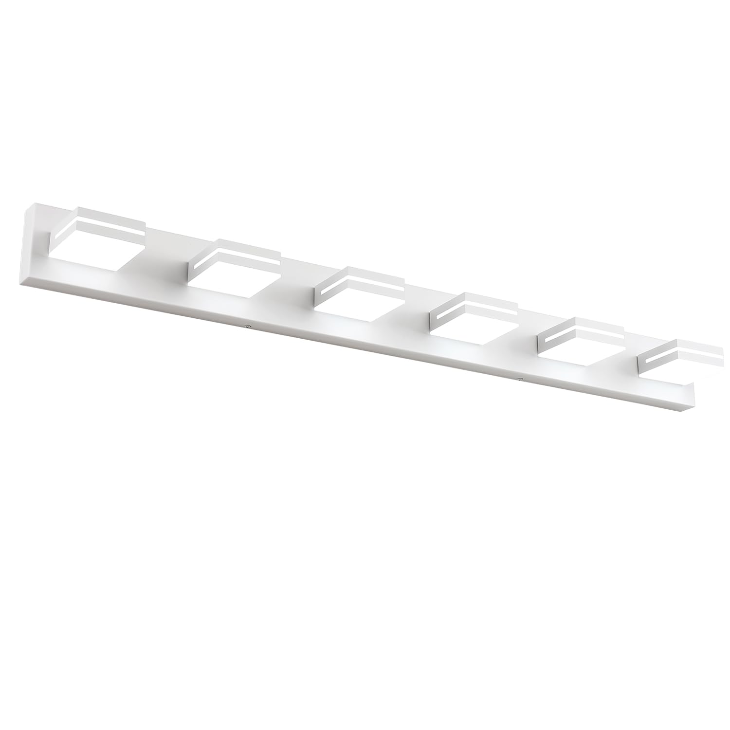 Sinerise Led Modern Bathroom Vanity Light Fixtures (6-Light, 48-Inch, Dimmable), Matte White Modern Acrylic Bathroom Wall Lighti