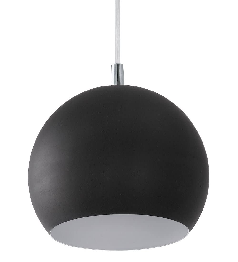 EGLO USA 92358A Transitional One Light Pendant from Petto Collection in Black Finish, 6.00 inches