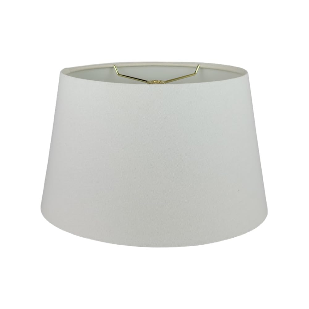 Royal Designs, Inc. Shallow Oval Hardback Lamp Shade, Hb-611-12Lnwh, Linen White, (10 X 6) X (12 X 7.5) X 7