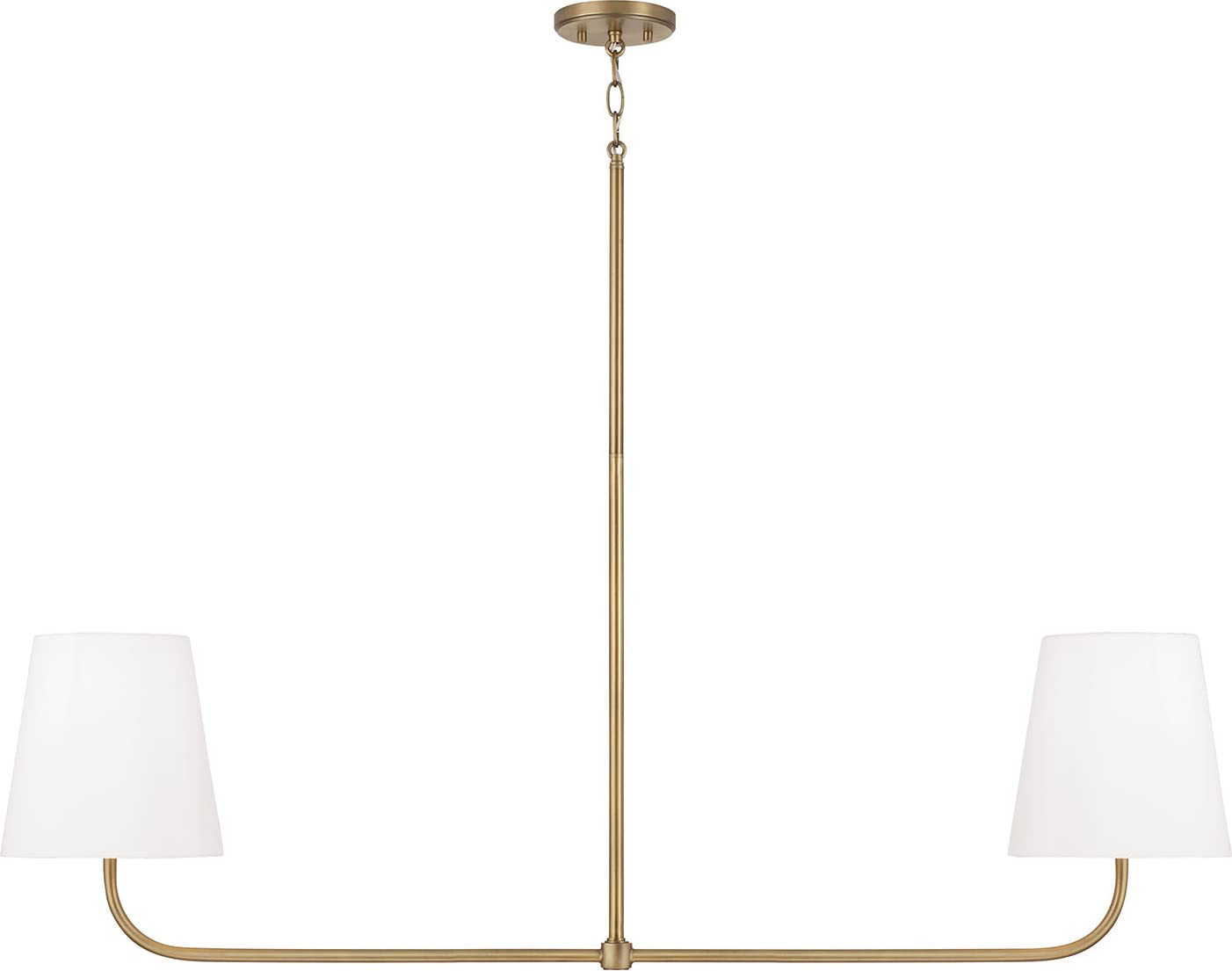 Capital Lighting 849421AD Brody Transitional White Fabric Island Lights for Kitchen, 2-Light 200 Total Watts, 21 H x 50 W, Aged 
