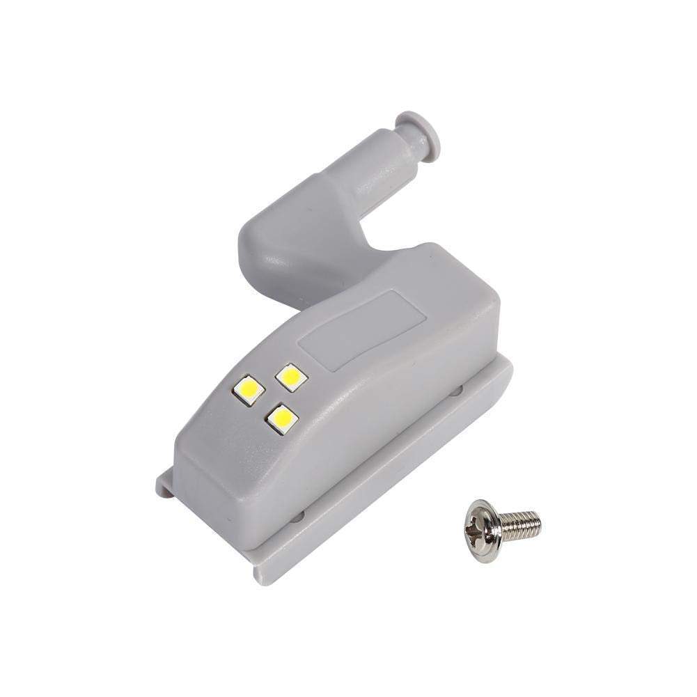 Fdit 10Pcs Warm/Cool White Universal Cabinet Cupboard Closet Wardrobe Led Hinge Light Home Kitchen(Warm White)