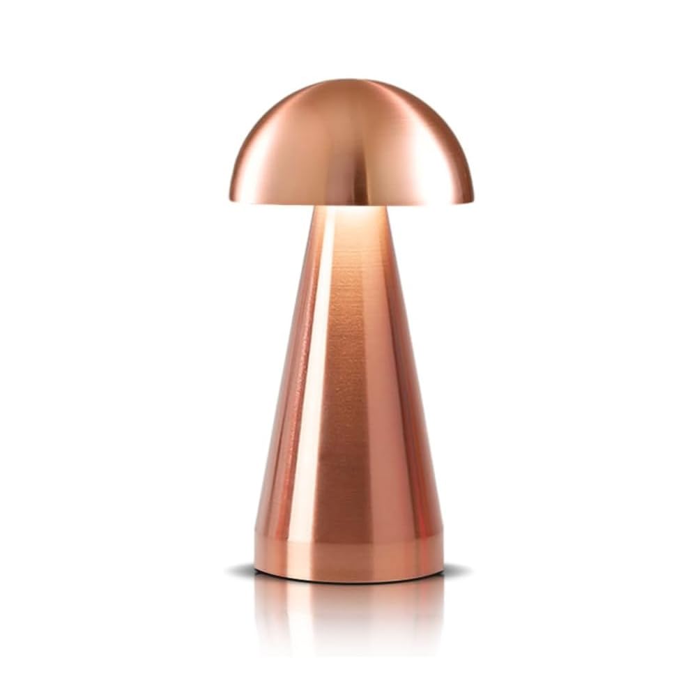 HPUFKOT Portable Metal Desk Lamp,3-Color Touch Control, Rechargeable Battery - Ideal Bedside Lamp for Bedroom Nightstand (Rose G
