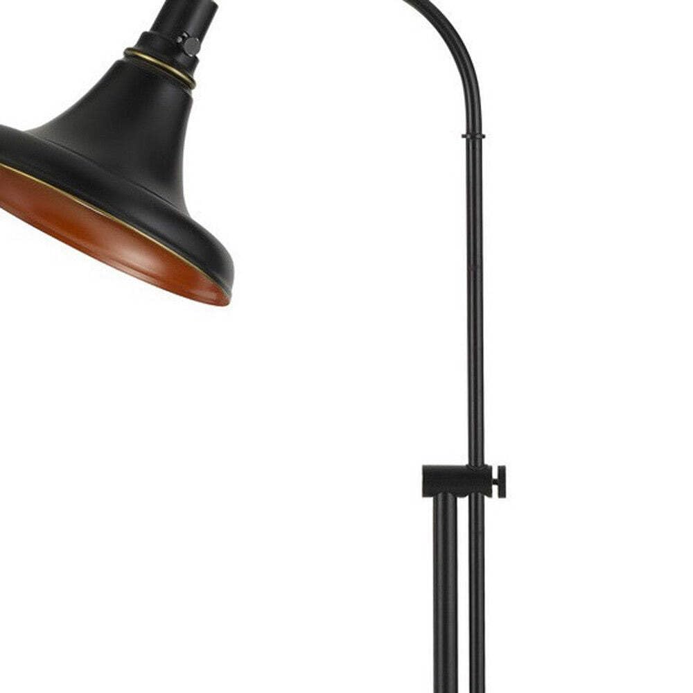 HomeRoots Adjustable Floor Lamp - Traditional 58 in. with Bronze Dome Shade, Metal Construction