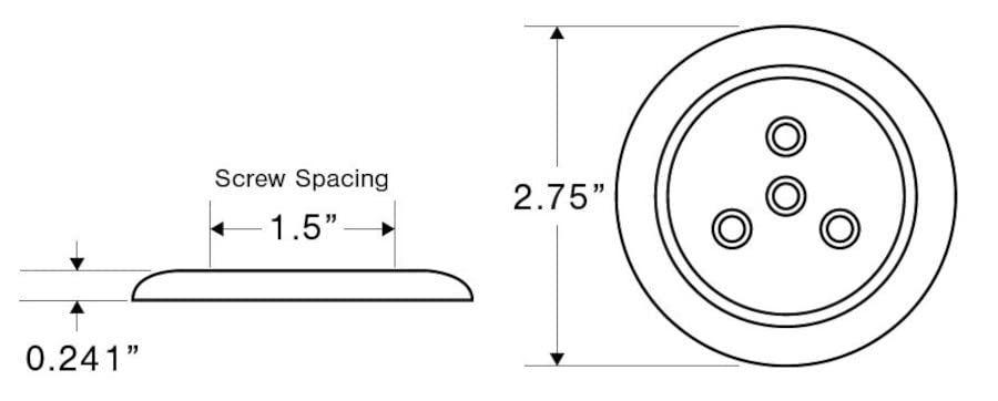 TecNiq, Inc Silho-X 2.75" Round Cool White/Red Combo Light, Stainless Steel Trim Ring, Model E13-WS0R-1