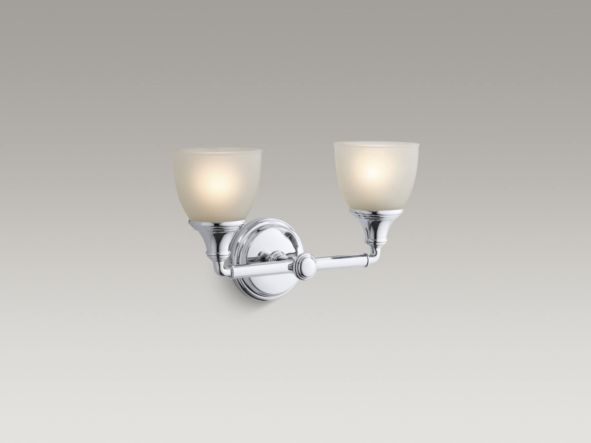 KOHLER Devonshire Bathroom Vanity Light Fixture, 2 Light Wall Sconce, Polished Chrome, Model 10571-CPL, Up/Down Position, UL Listed