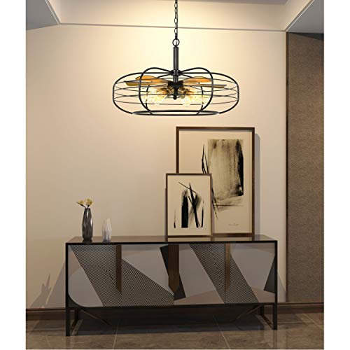 Cal Lighting FX-3711-6 Transitional Six Light Chandelier, 30in x 30in x 18.5in, Bronze Finish, Forged Metal