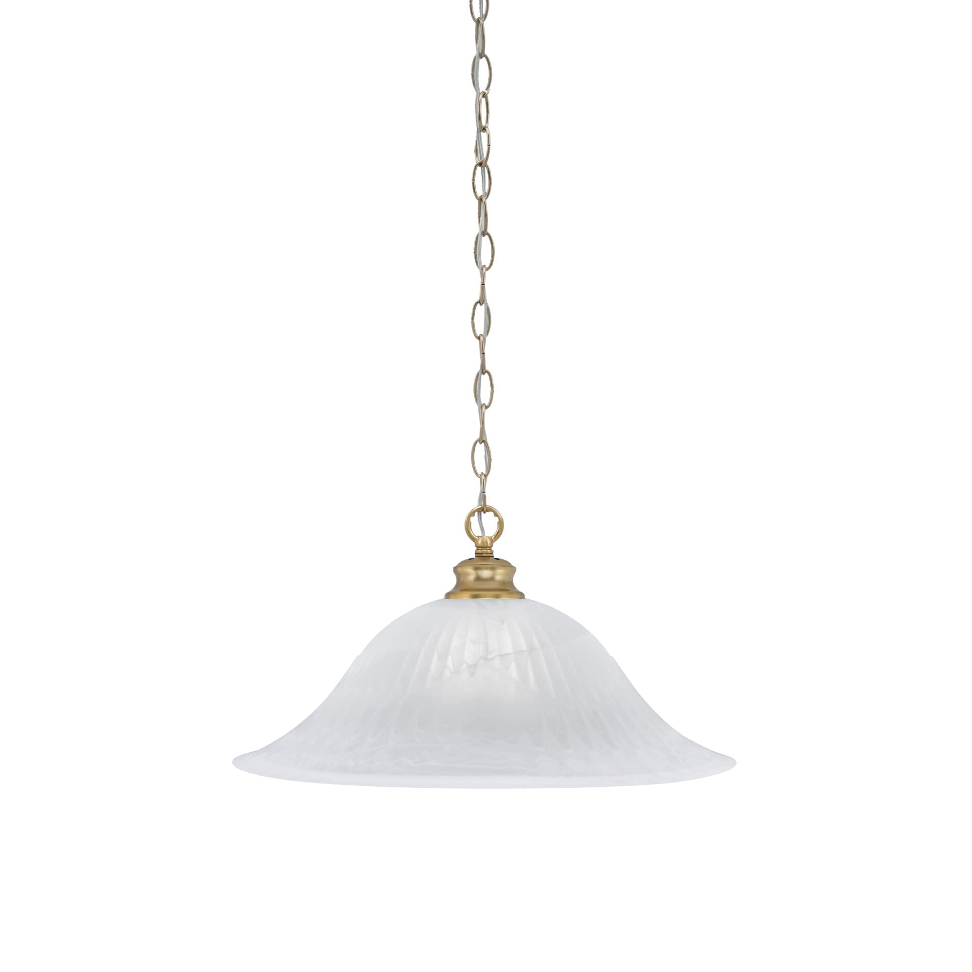 Toltec Lighting Chain Hung Pendant Shown in New Age Brass Finish with 20&quot; White Alabaster Glass