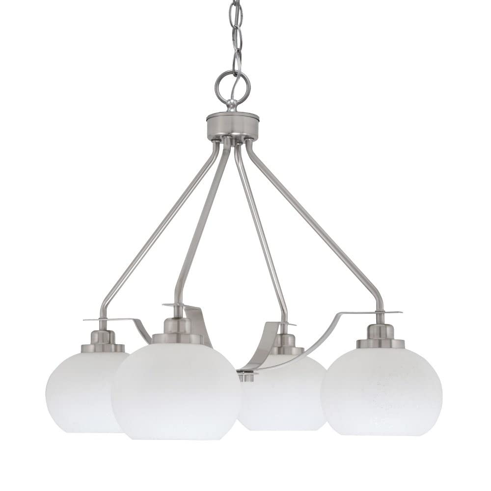 Toltec Lighting 2604-Bn-212 Odyssey - 3 Light Downlight Chandelier-21.5 Inches Tall And 19 Inches Wide, Finish Color: Brushed Nickel, Glass Color: White Muslin