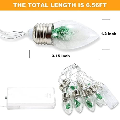 Hfxxad 26Ft Christmas Tree Snow Globe String Lights, 40 Led Clear Bulbs Christmas Tree String Lights For Bedroom, Wedding, Table Decoration, Outdoor Garden Party, Home Party Decorate(4Pcs)