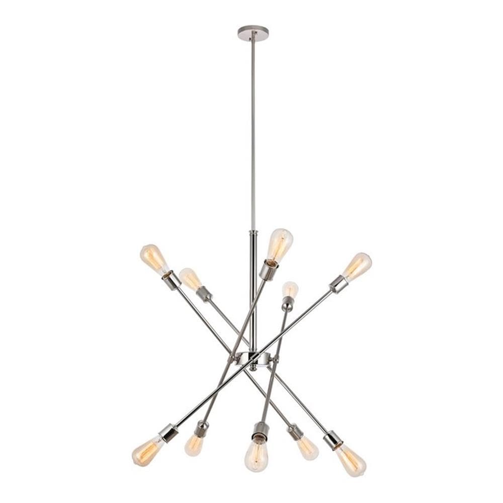 Living District Axel 10-Light Metal Pendant in Polished Nickel