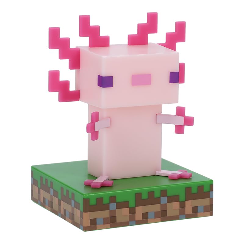 Minecraft Officially Licensed Axolotl Free Standing Desk Light, Gaming Room Decor And Merchandise For Boys And Girls, Nightlight Gift Accessory For Playroom And Bedroom | Paladone