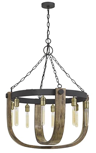 Cal Lighting Fx-3730-8 Transitional Eight Light Chandelier From Apulia Collection In Bronze/Dark Finish, 30.00 Inches