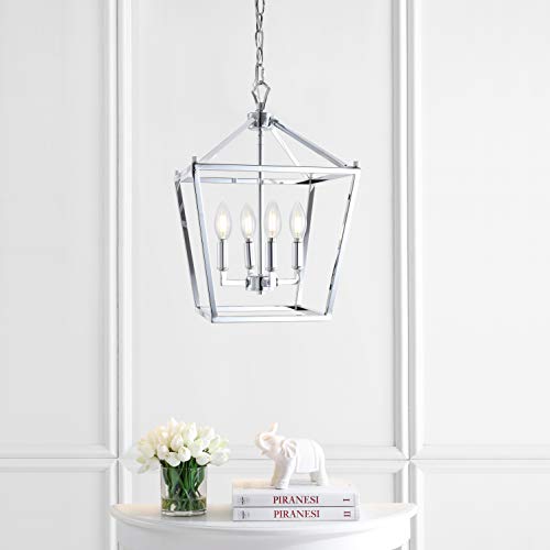 Jonathan Y Pagoda Lantern Pendant Light, Dimmable Metal, 12 Chrome, Model Jyl7436C, Ideal For Dining Room, Living Room, Kitchen, Foyer